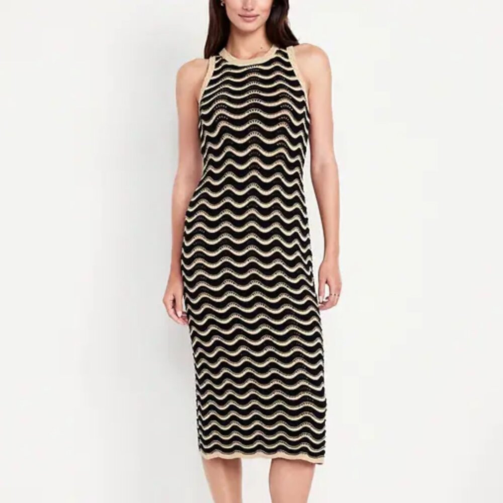 Sleeveless Pointelle Knit Midi Dress • Old Navy • Size Medium